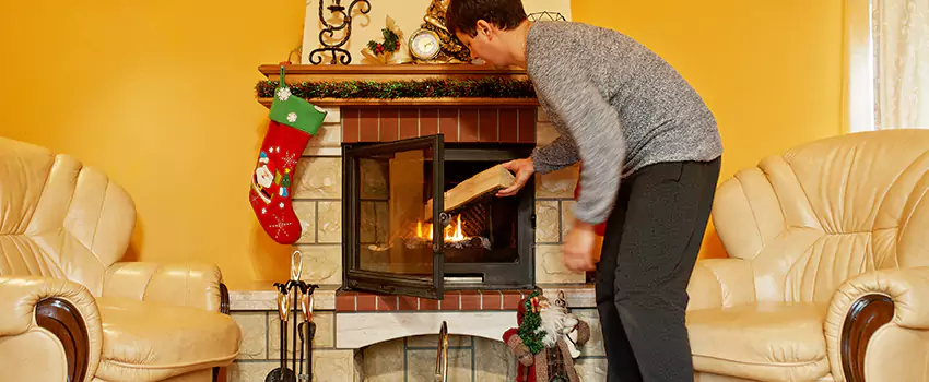 Rusted Metal Fireplace Restoration in Lindenhurst, New York